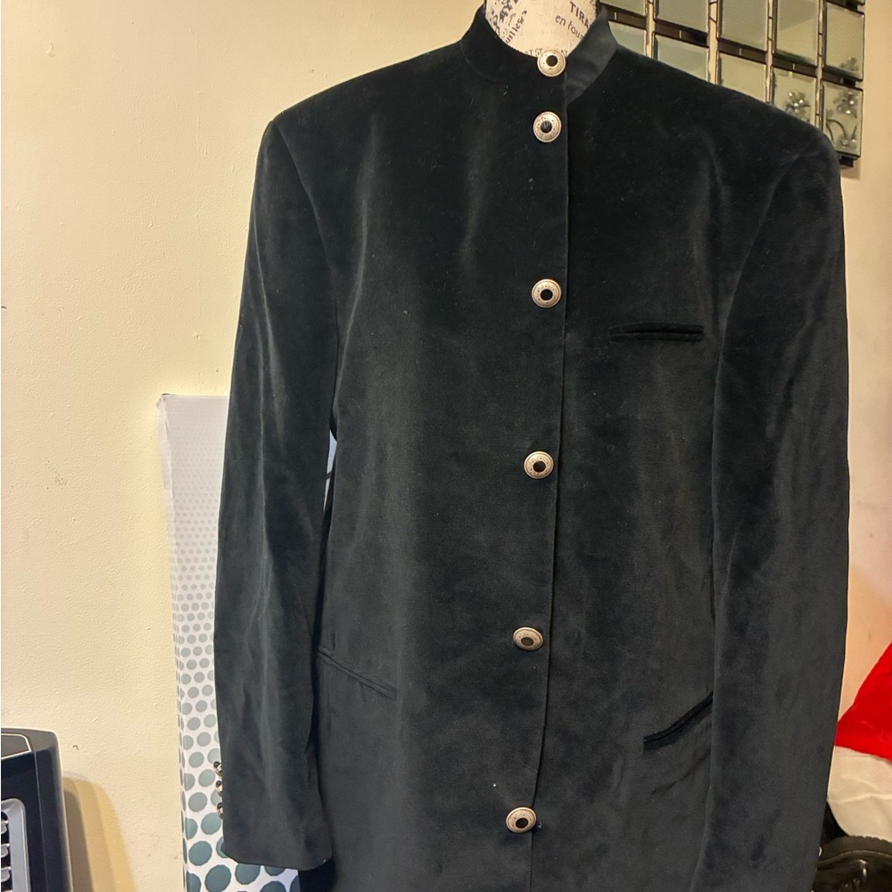 Bachrach Black Velvet Men Blazer